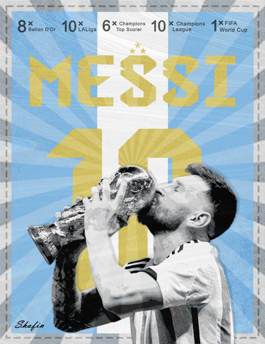 Ballon d'Or messi poster sports football argentina photoshop adobe illustrator FIFA d'or