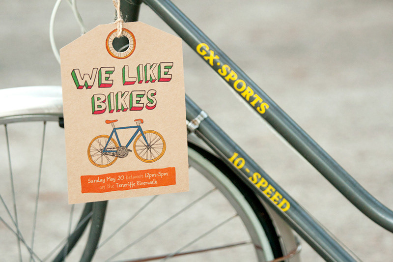 bikes Bicycles cycles poster promotional poster swing tag Promotion doodling bright bright colours Colourful  DIY friendly festival festival poster