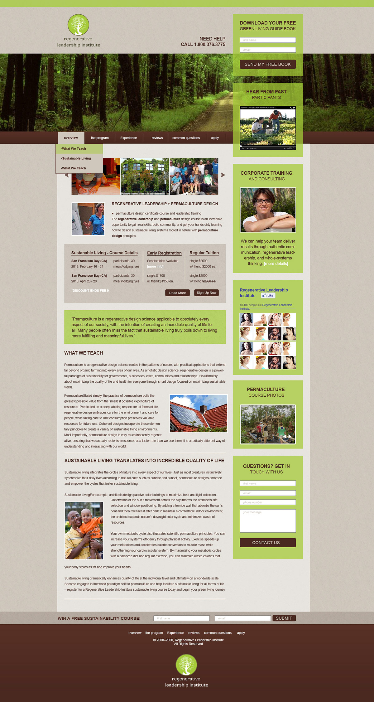 Website natural earth regenerative Leadership institute green Nature