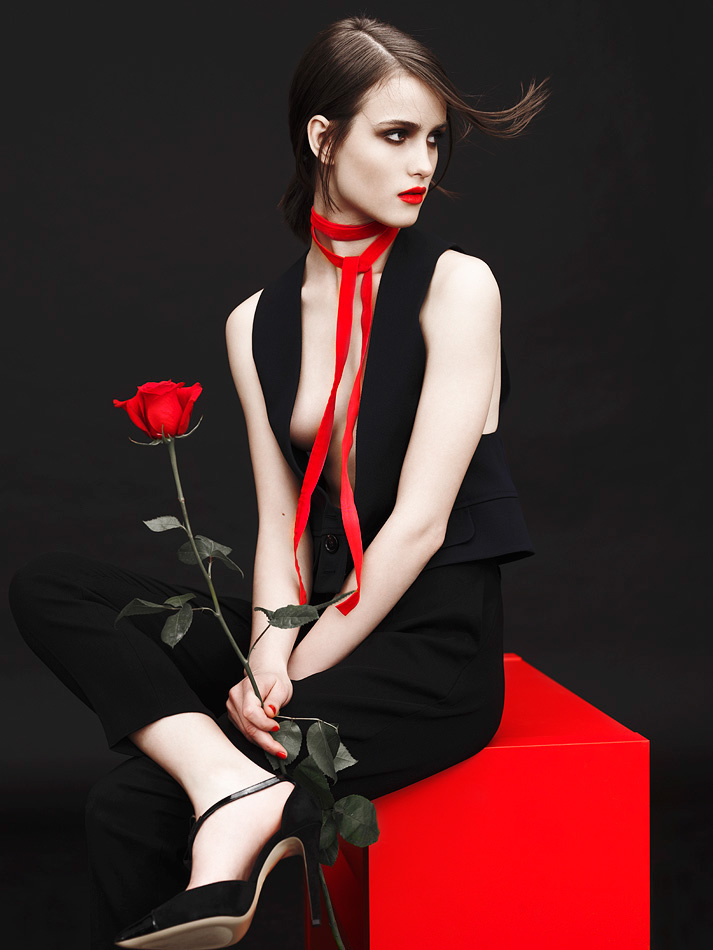 black red White oussenko editorial magazine beauty model