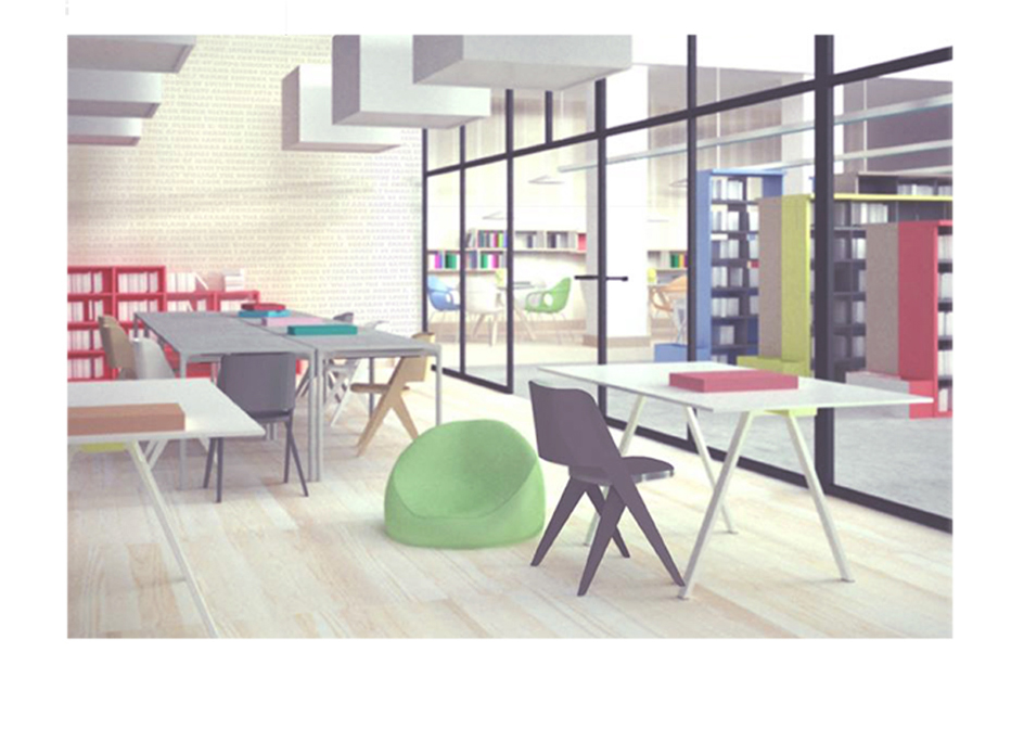 furniture Interior design library school forkids