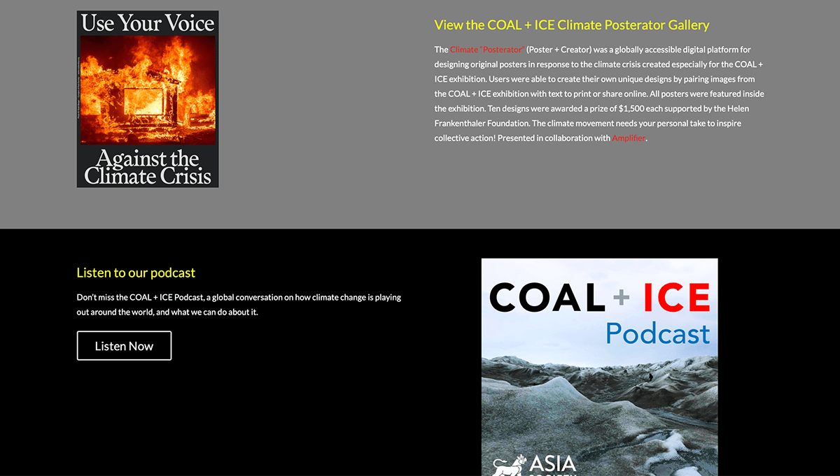 climate change CoalAndIce poster Adobe Portfolio