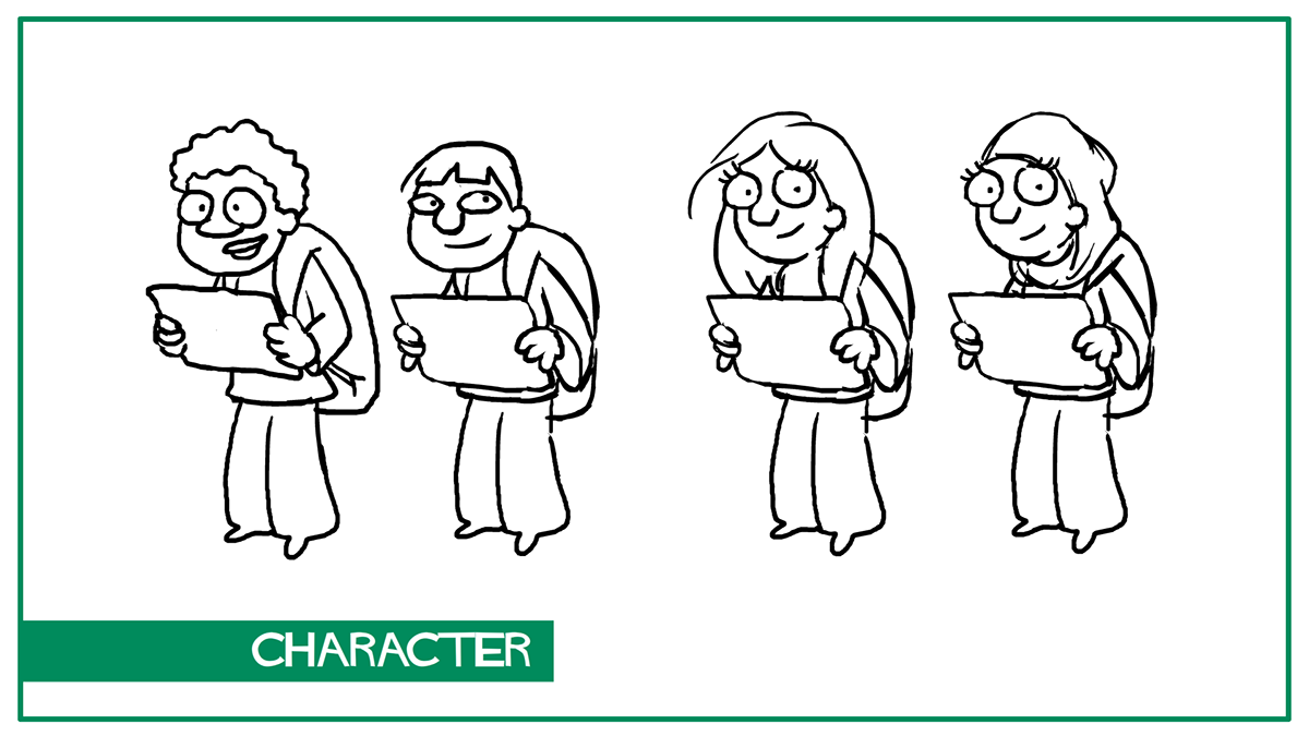 Education cartoon tablet Character Tree  book 2D animation 