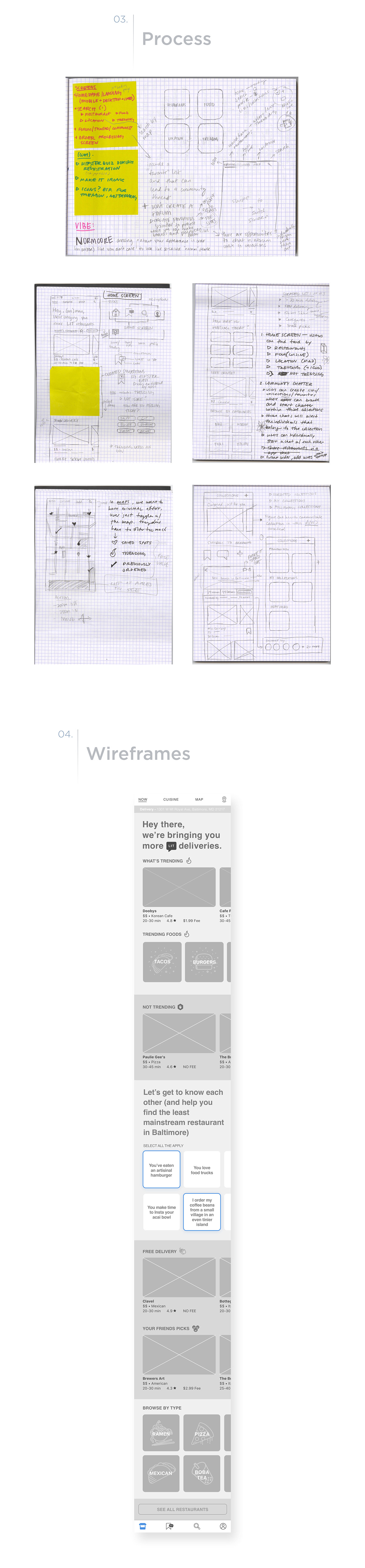 ux wireframes Hipster app ironic satire mobile