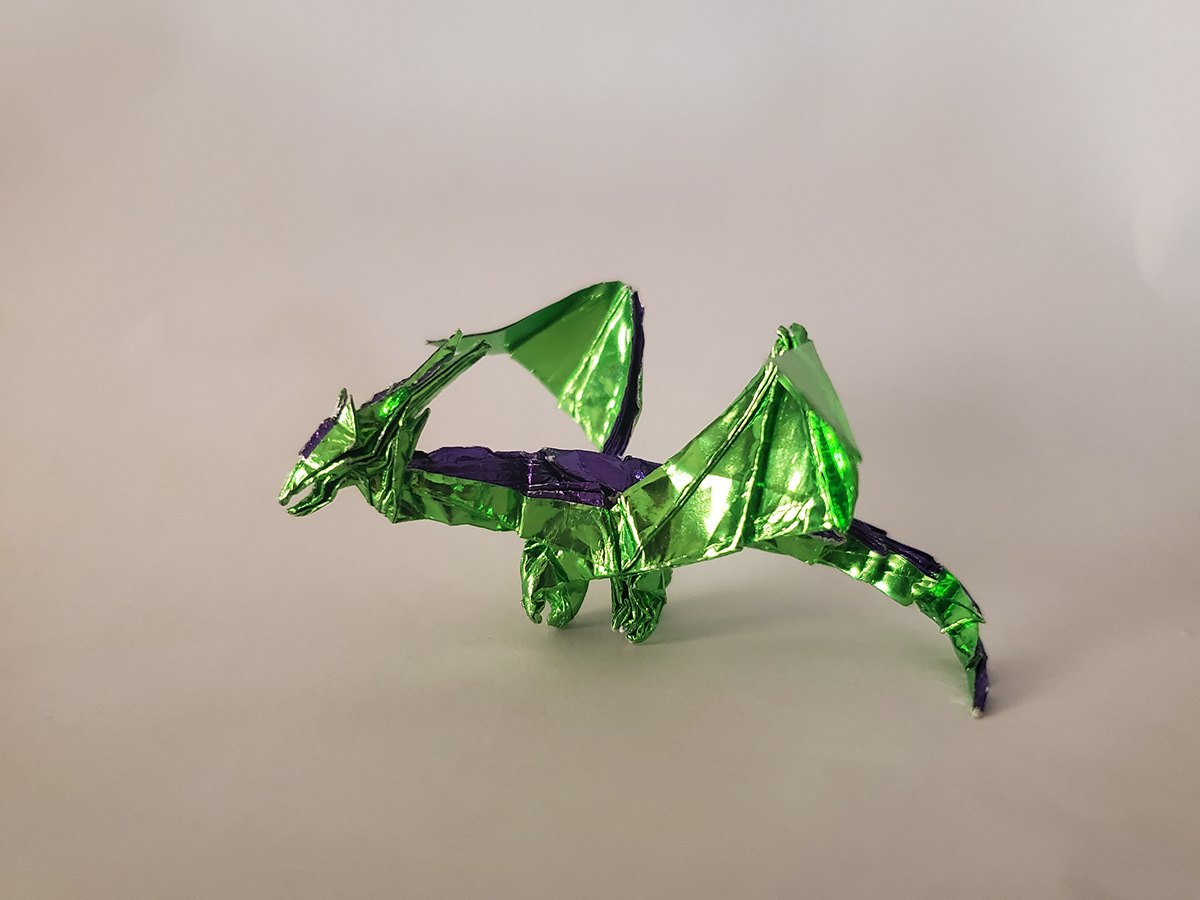 origami  blender texture 3d modeling Origami dragon