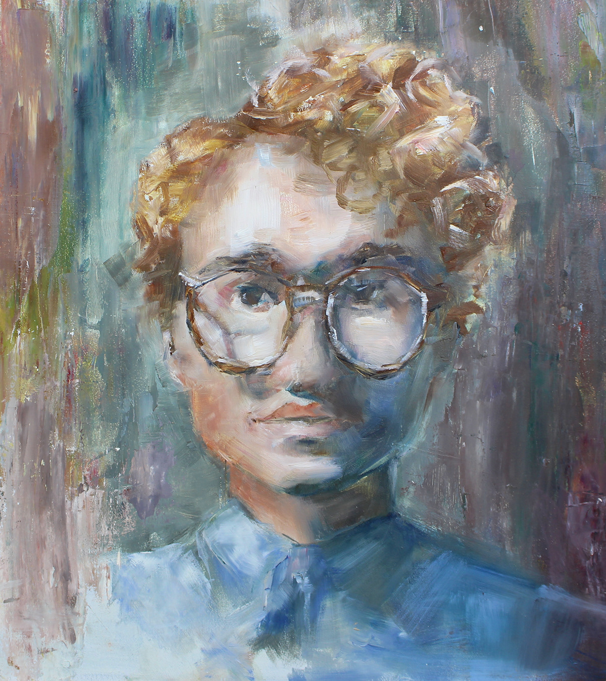 portrait Oil Painting color glasses creative
