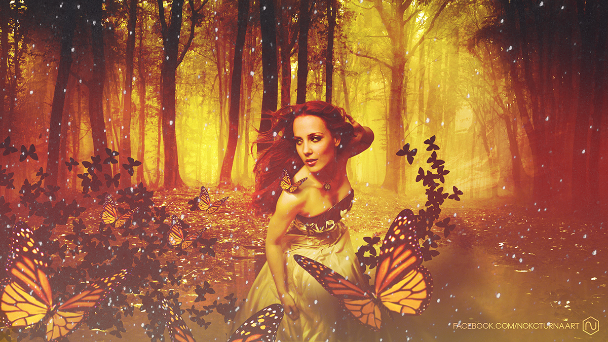 Simone Simons fanart epica magic forest digital butterflies monarch butterfly Monarch Butterflies forest Magic   gothic dark manipulation photomanipulation Photo Manipulation 