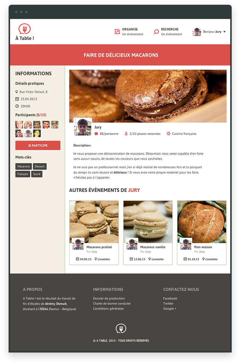 Web design Food  Event UI ux Responsive Interface cooking