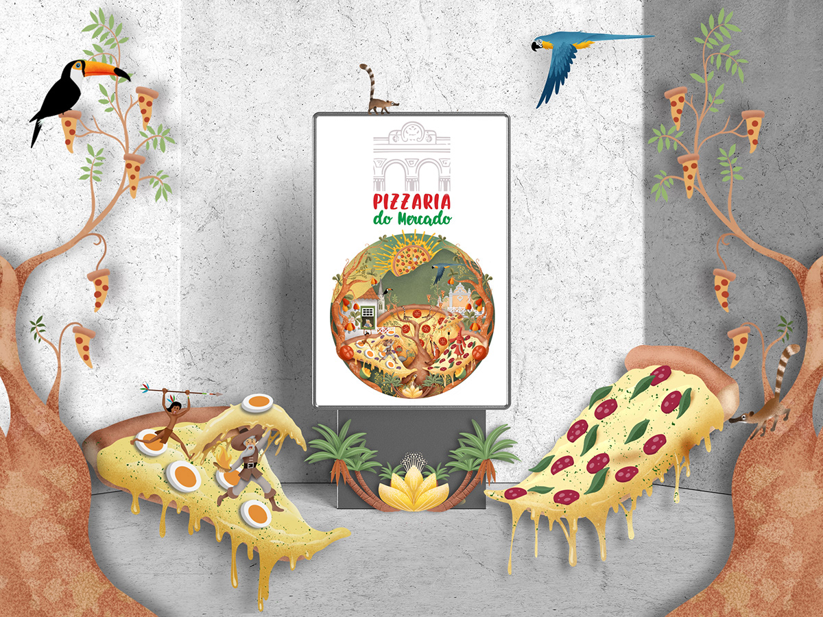 adobefresco Advertising  ArtDirection Digital Art  Editorial Illustration Food  Nature Pizza