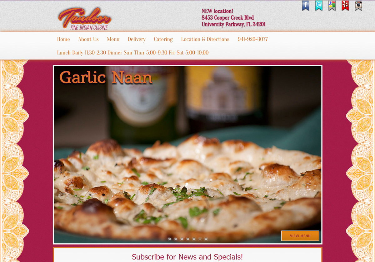 restaurant menu design Restaurant Web Design