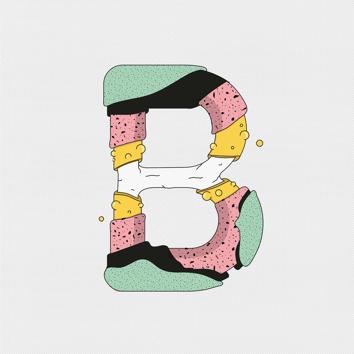 36daysoftype typo Memphis aestethics colorful letters alphabet