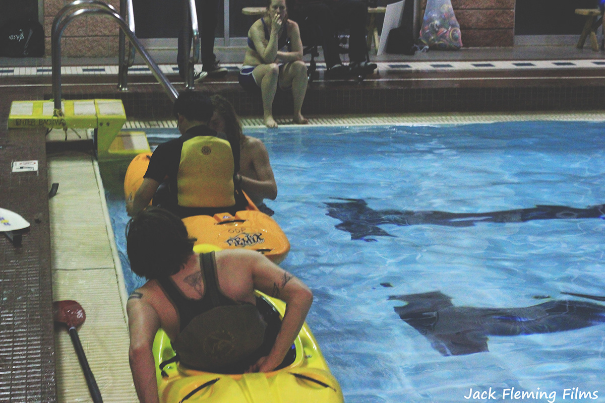 photo Pool Roll clinic veterans volunteers water kayak teach learn