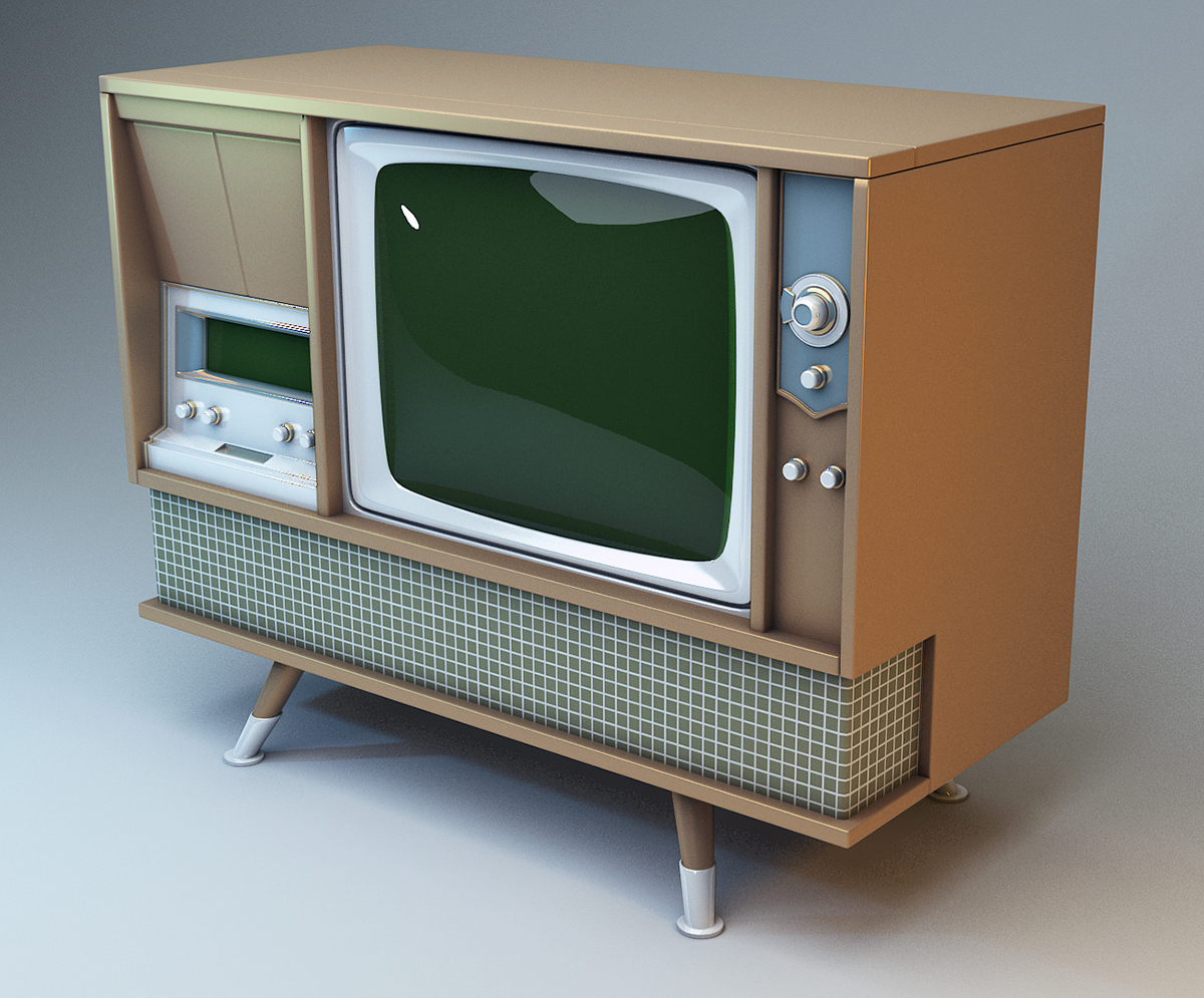 old Technology jonathan gorr art digital 3D modelling Autodesk 3ds max vintage screen keyboard IBM television tv