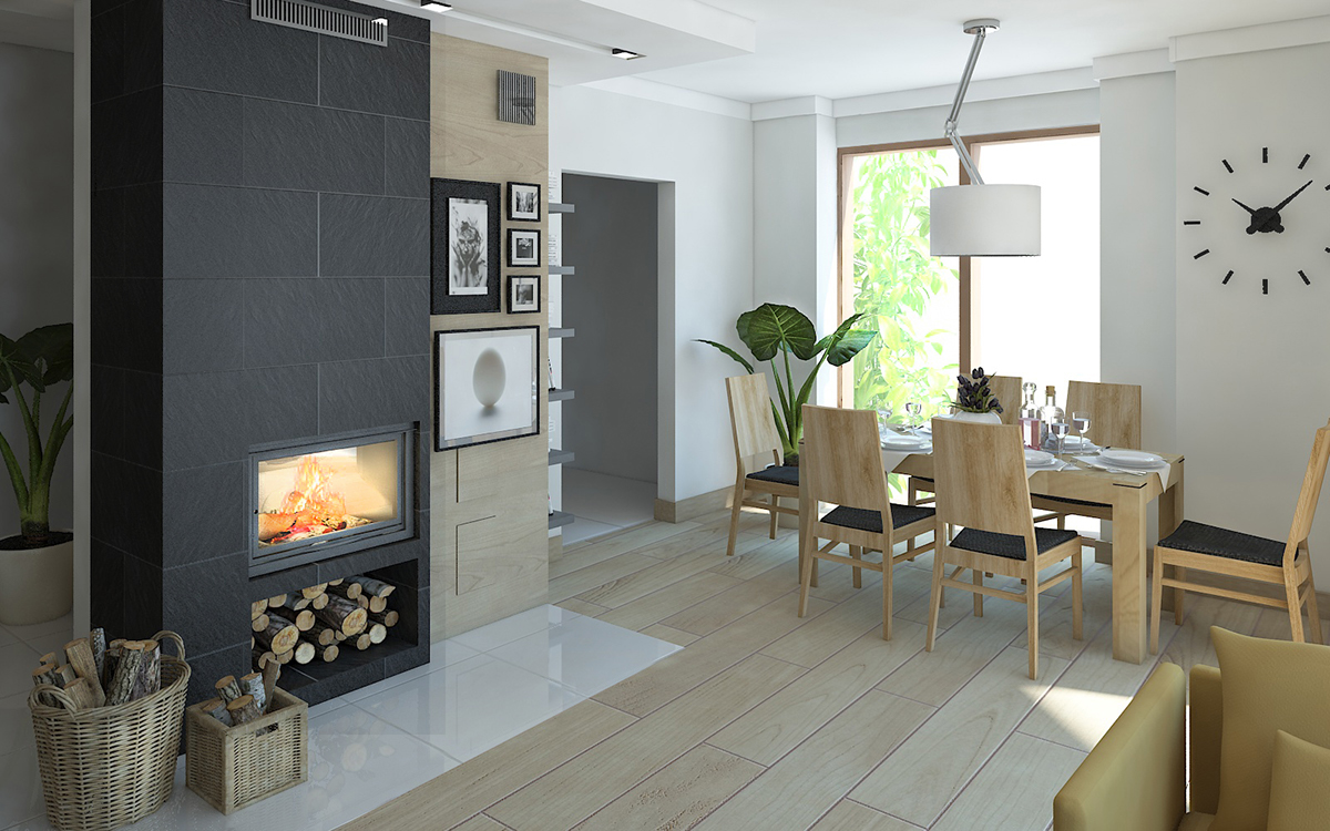 salon livingroom rest modern stairs Lamp arm lamp fireplace wood stone ikea tv