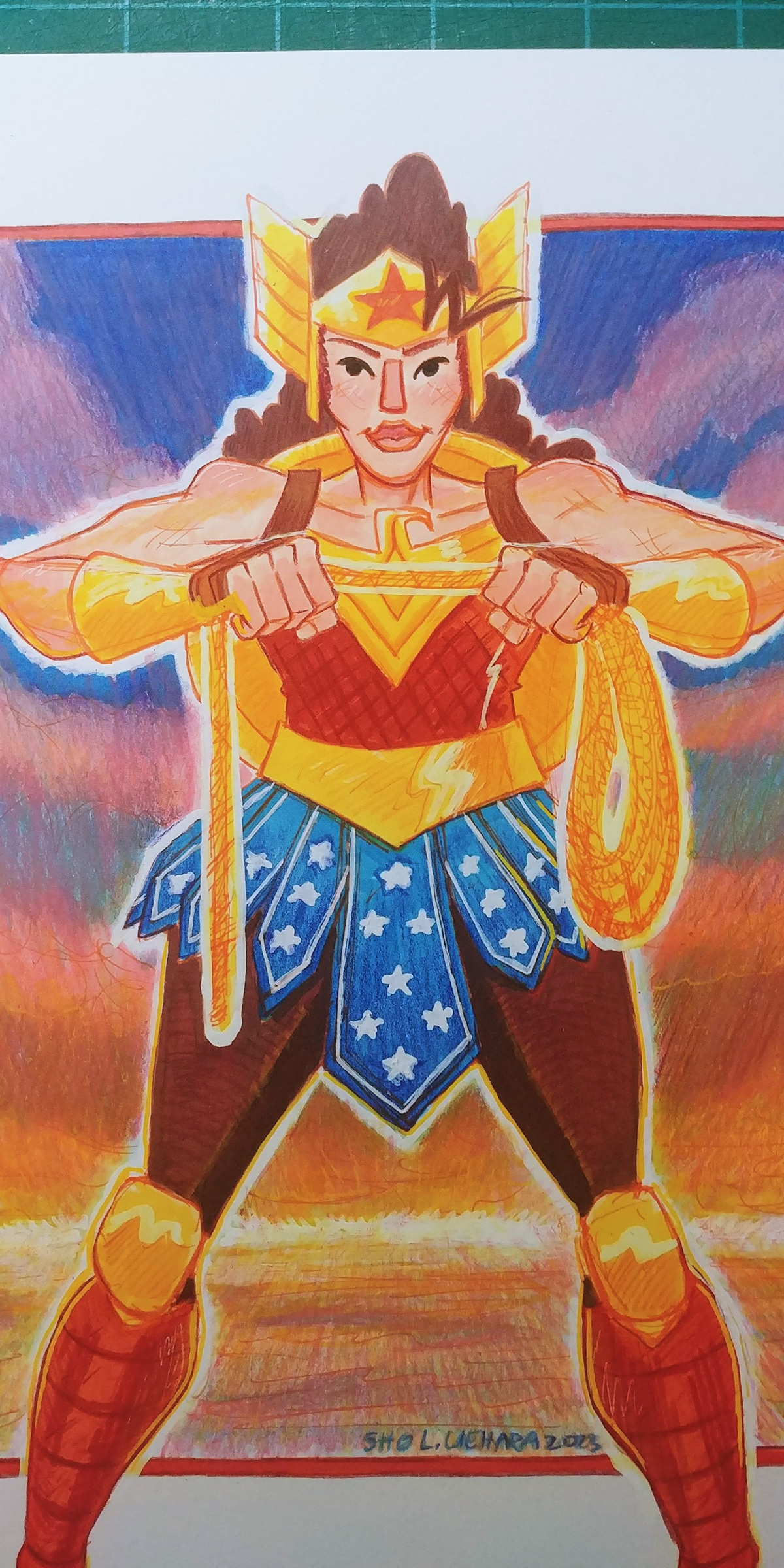 Adobe Portfolio artwork cartoon sketch wonder woman Dc Comics superheroes