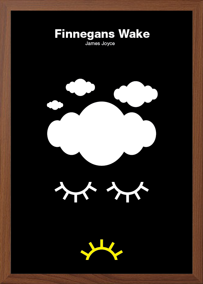 Finnegans Wake Book Cover Design conceptual design minimalist type typographic literature Poster Design ulysses joyce james joyce dubliners irish Bloomsday