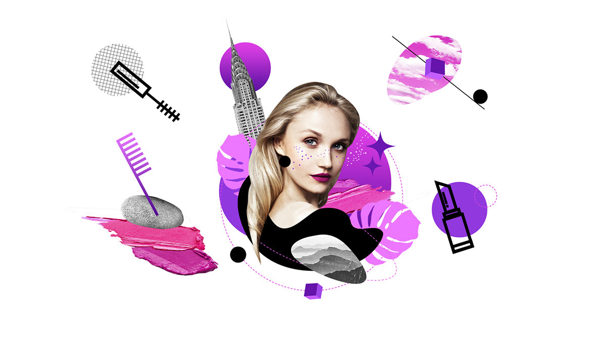 brand collage commercial Fashion  fashion collage landing Tresemme webpage cosmetics beauty