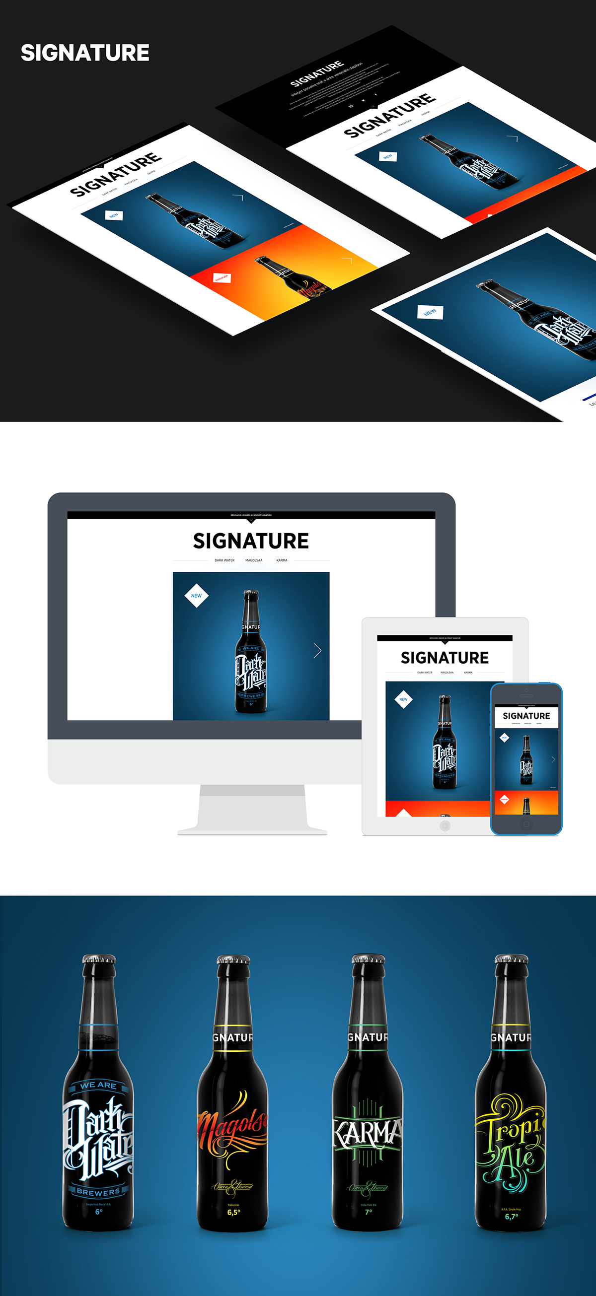 signature beer Responsive creative minimalistic UI ux design