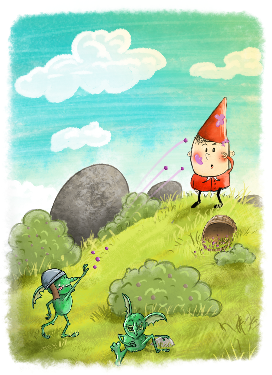 ILLUSTRATION  kids book dragon dwarf goblin troll Magic   adventure painting  
