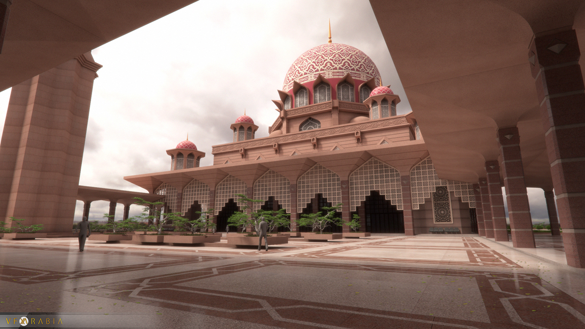 exterior HDR mosque Putra mosque malaysia Tropical dome gate