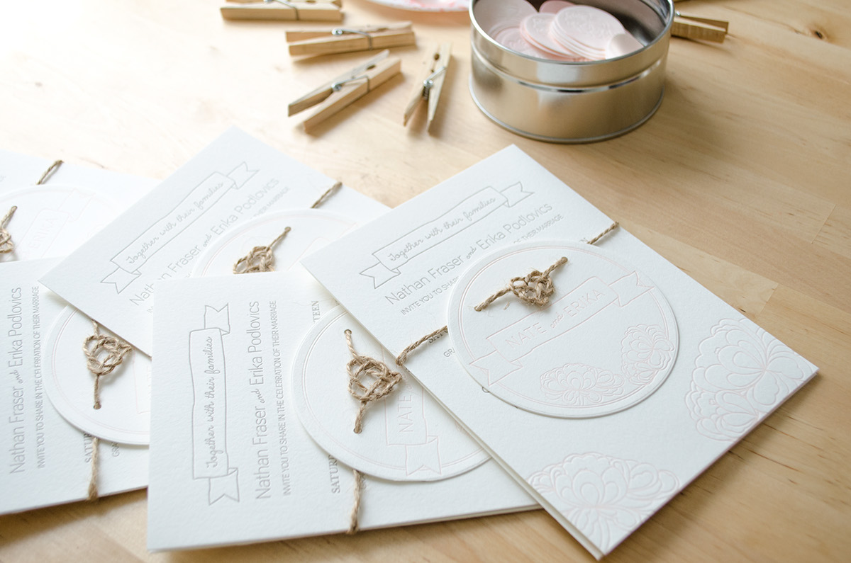 letterpress  watercolor  invitation  wedding