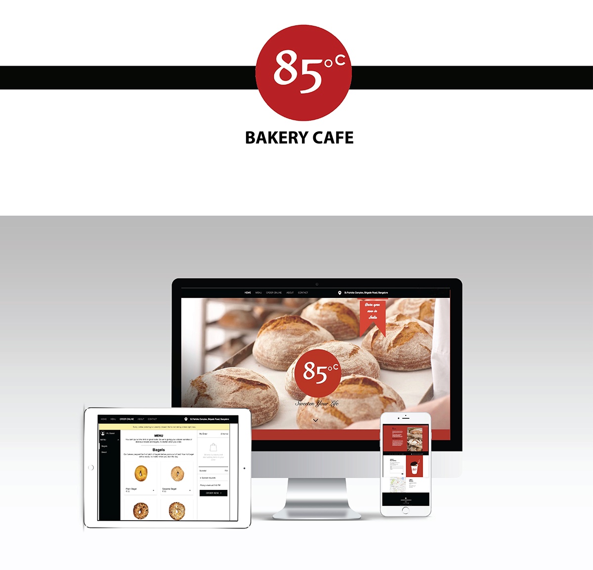 Website branding  Advertising  bakery cafe ux/ui