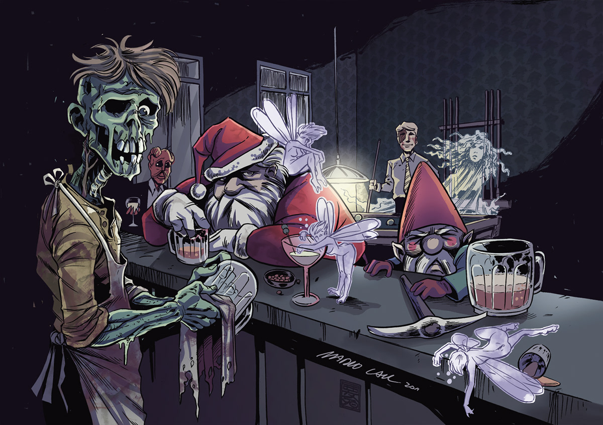 zombie comic Comic Book comics santa bar