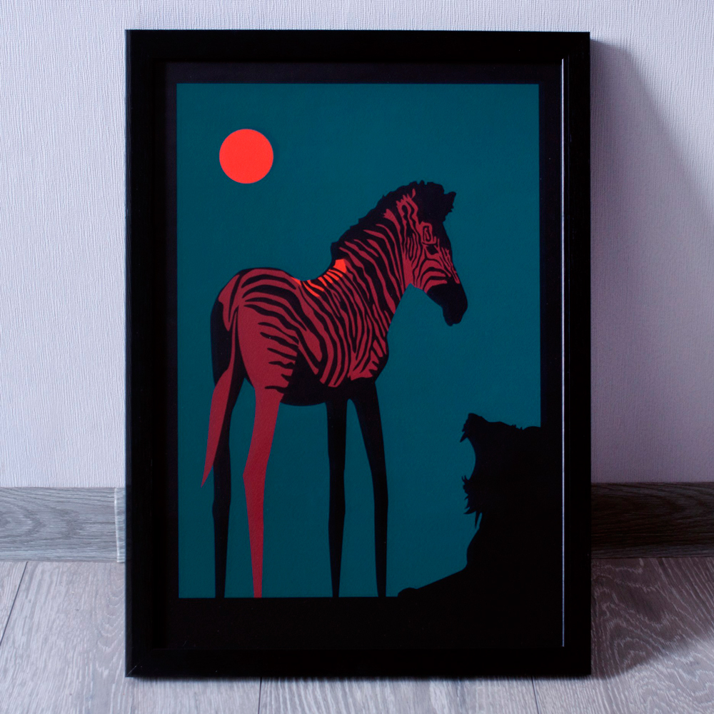 giclee zebra lion Sun Printing print african africa Sunrise sunset