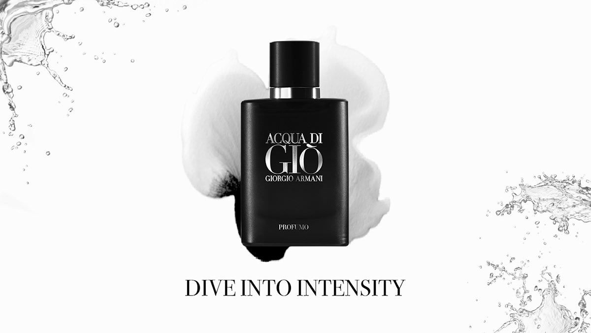 armani luxury Fragrance branding  contrast black White men Fashion  video