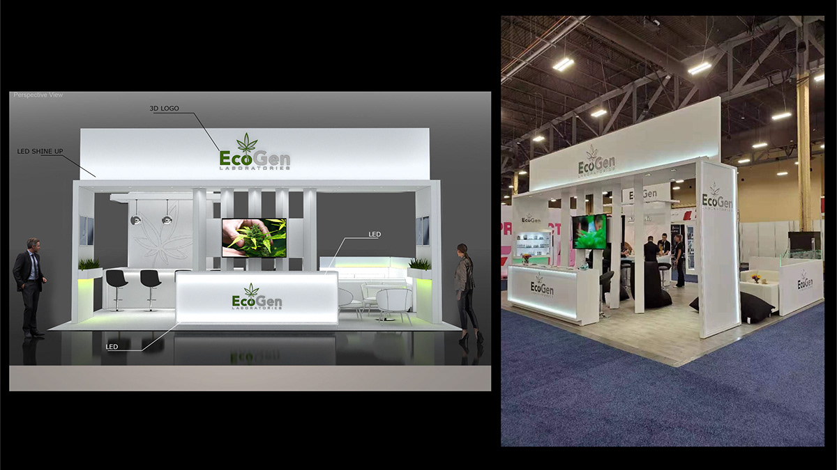 Event booth 3D visualization Render