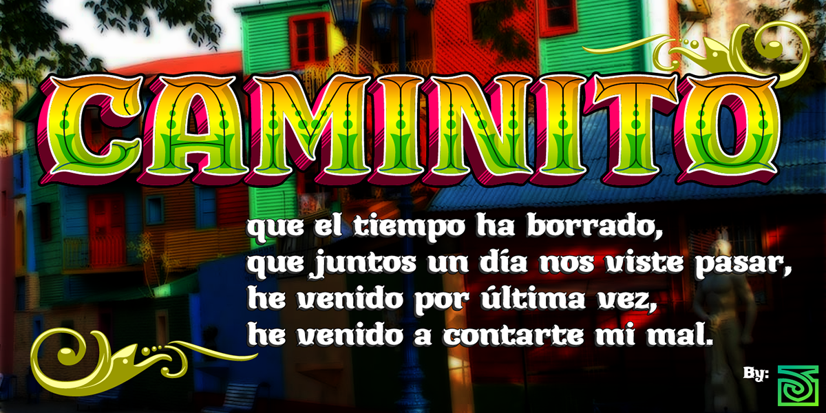 font family Latin America argentina type Font Color layered font fileteado porteño lettering
