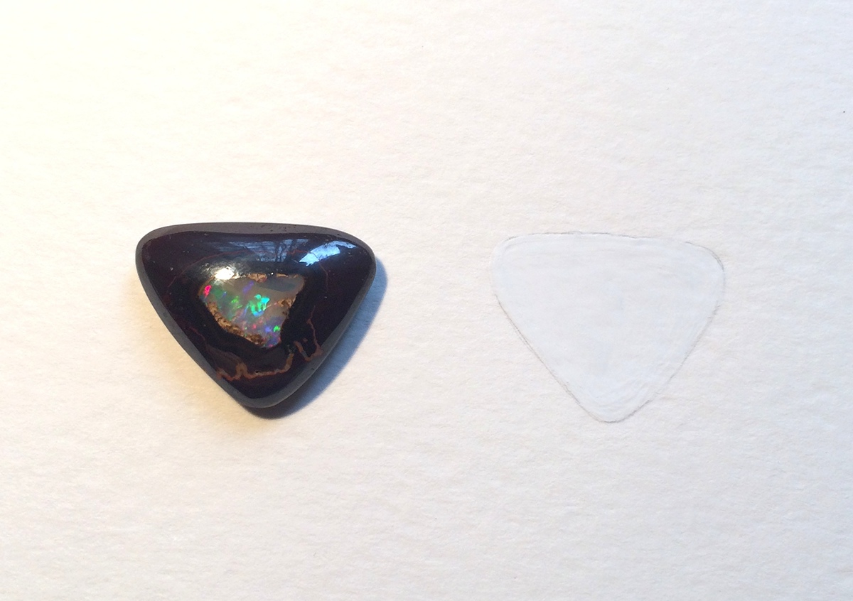 Boulder opal opal pendant jewelry watercolur