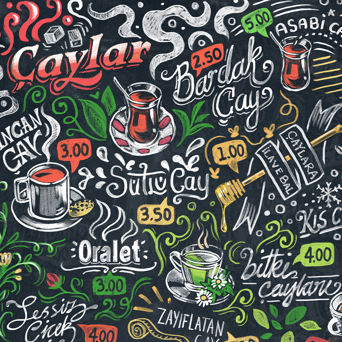 Chalk art menu design cafe menu mock up restaurant Coffee chalk art