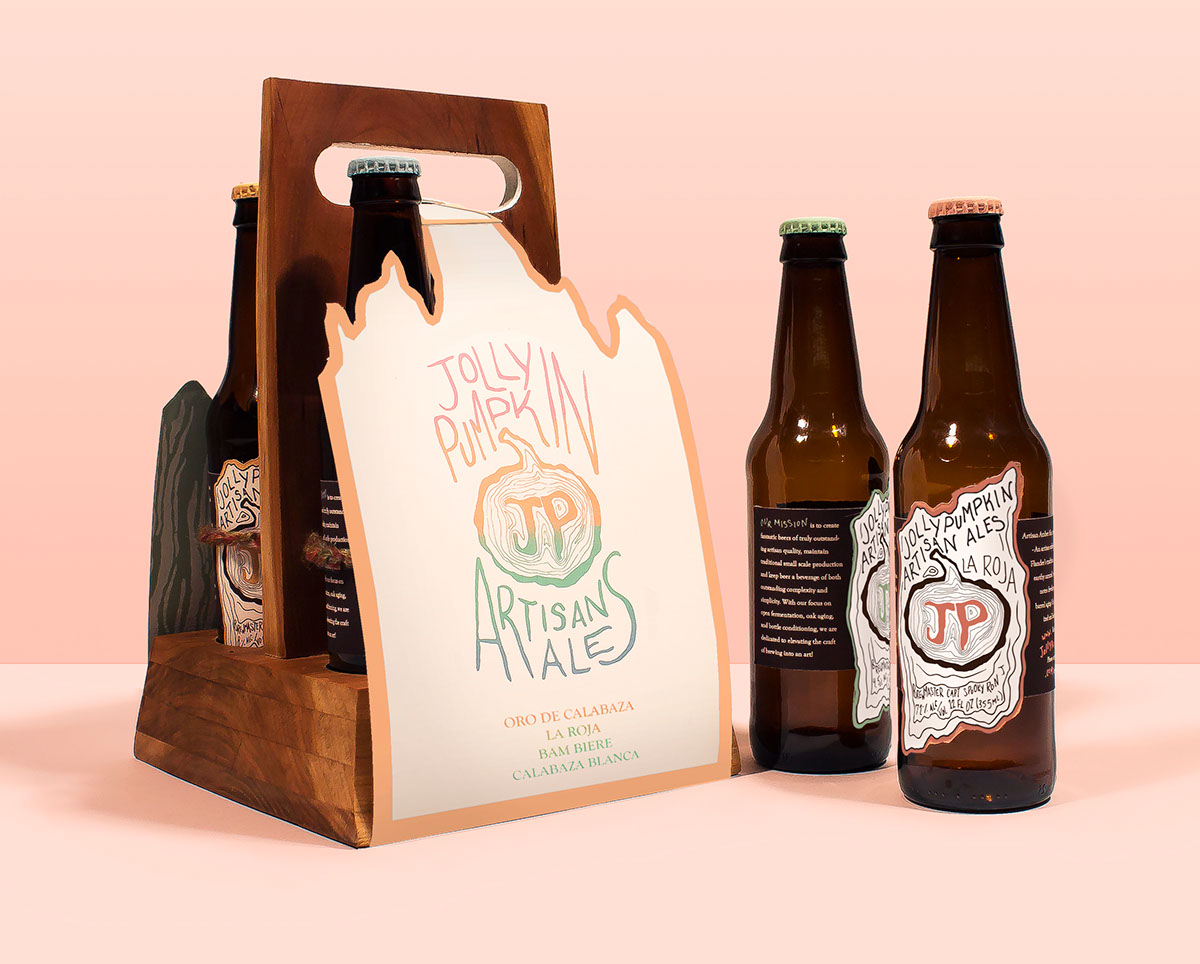 Jolly Pumpkin brewery beer wood grain wood package beer package edinboro handwriting