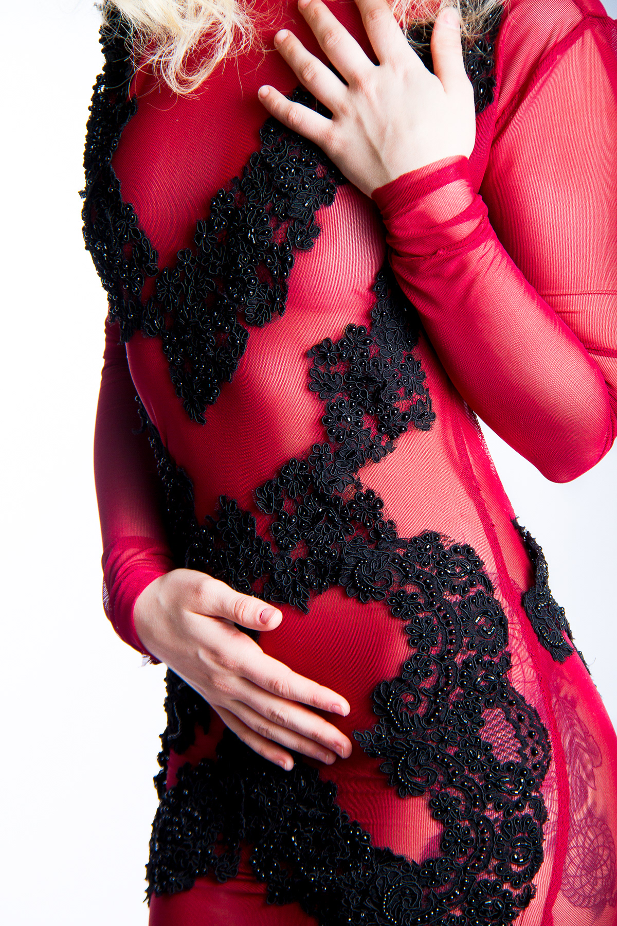 saint louis Toi Box models high fashion Trenton Harris studio High Key red dress Draya