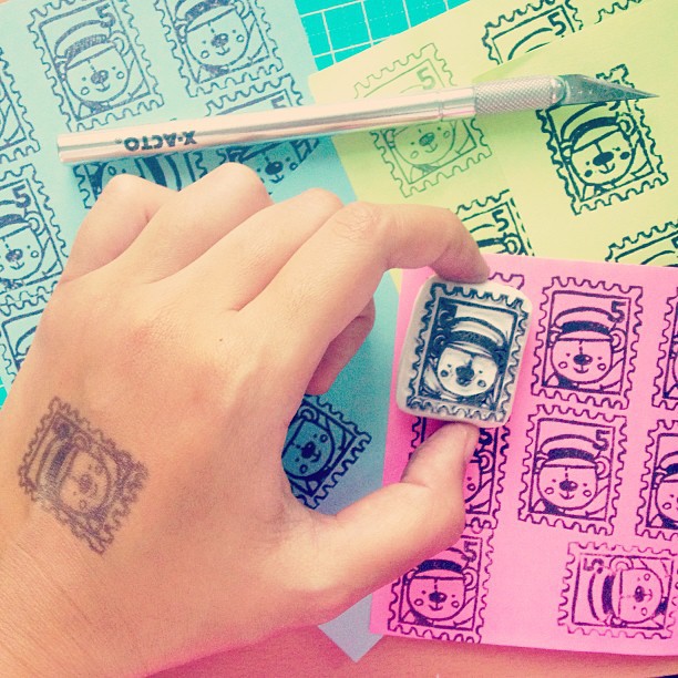 handmade DIY stamp Rubber Stamp arts and crafts eraser stamp cute kawaii rubber eraser