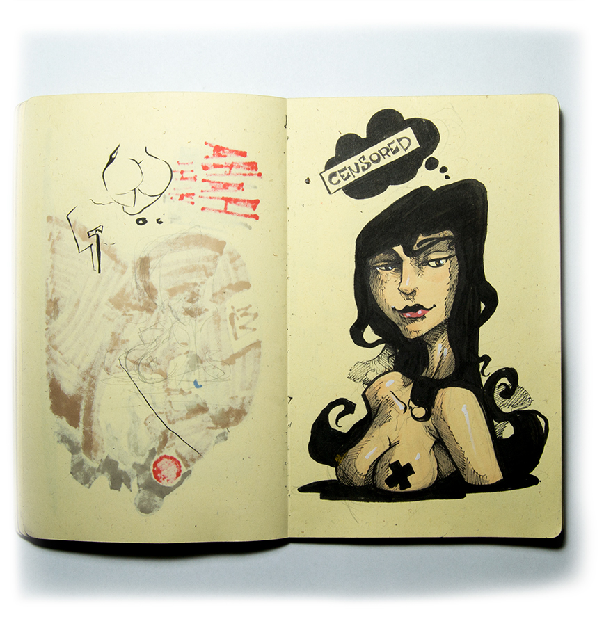 Azram 1107Klan Blackbook sketch Character Graffiti girl ramz