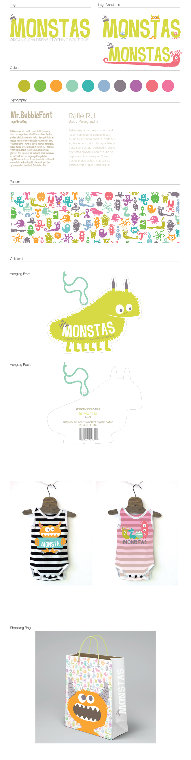 monster clothing design kids childrens clothes package pattern