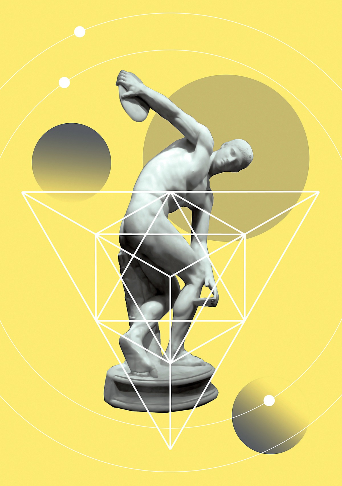 poster art antiquity sculpture geometry