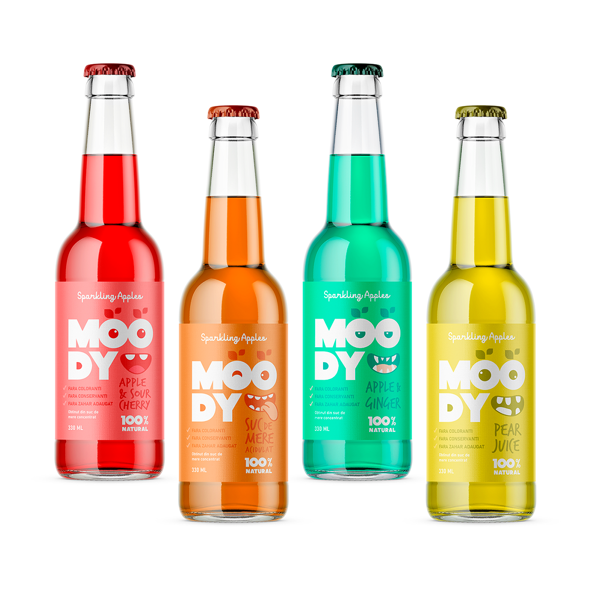 apple beverage branding design designer graphicdesign juice Label Moody ton...