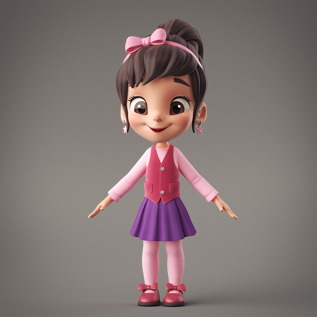 3D Character girl boy cute funny kid children cartoon smile