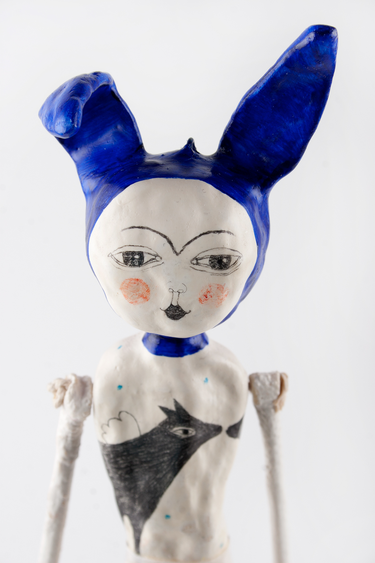 doll mixed media art dolls Clay Art drawing clay harem6 original drawing ceramic