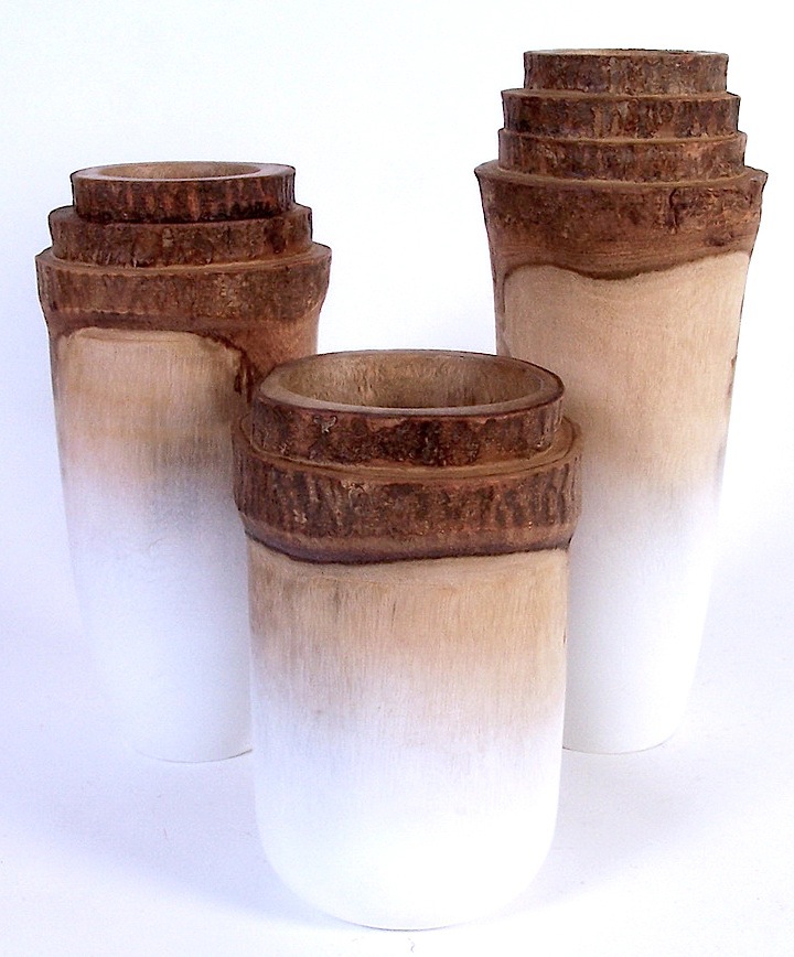 wood grain bark home decor bowl carved anczelowitz stool tableware Vase vessel Tree  design Mango
