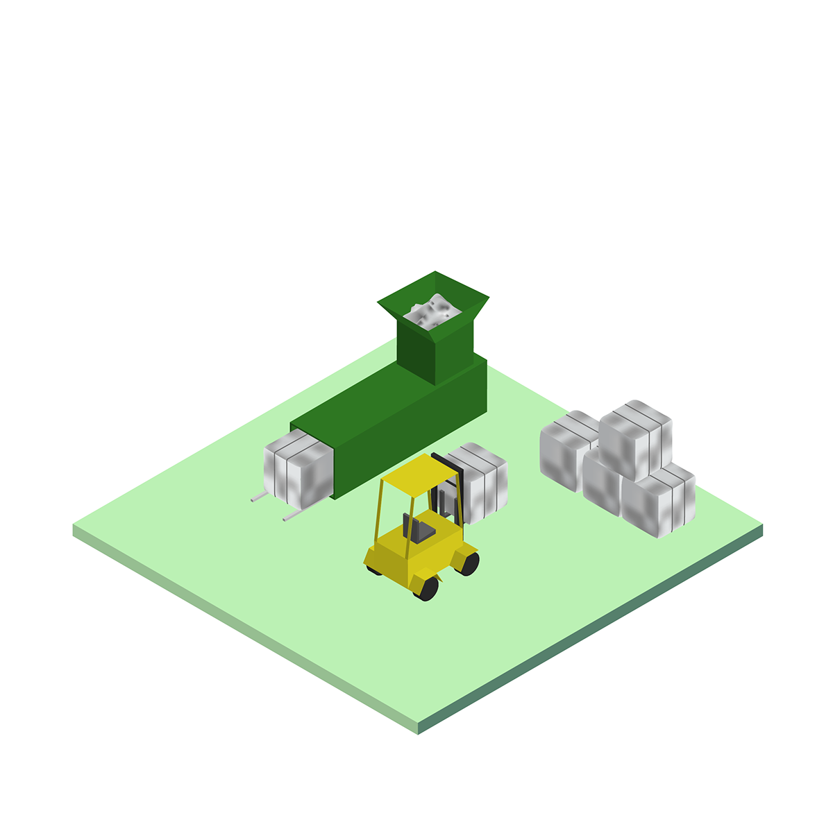 Isometric Low Poly Truck waste city