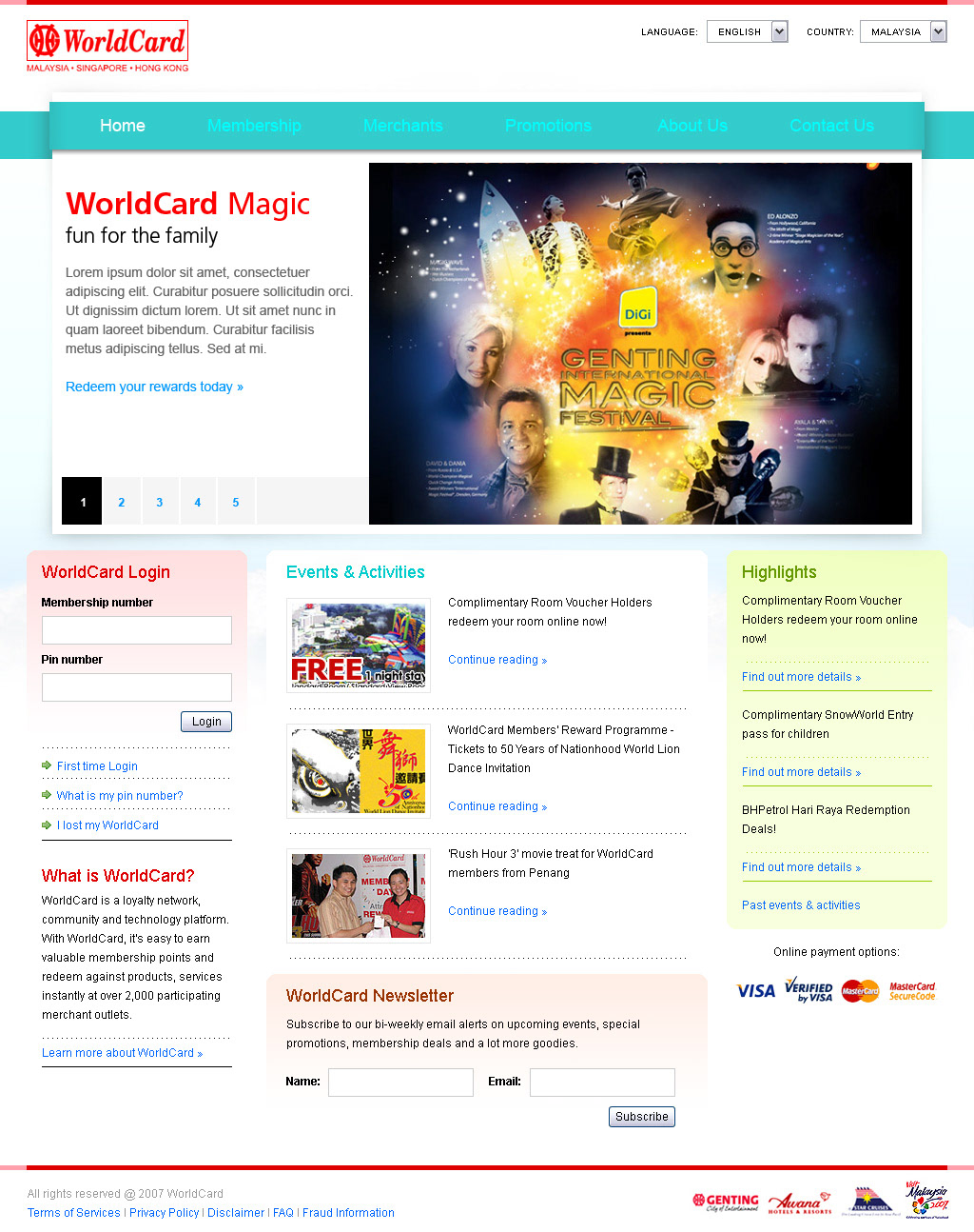 genting worldcard resort world loyalty website Mockup
