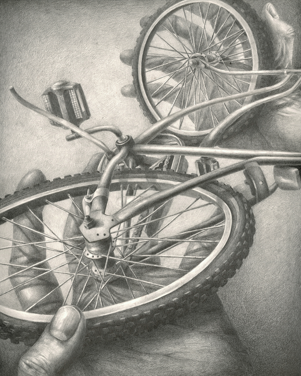 Карандашный рисунок велосипеда