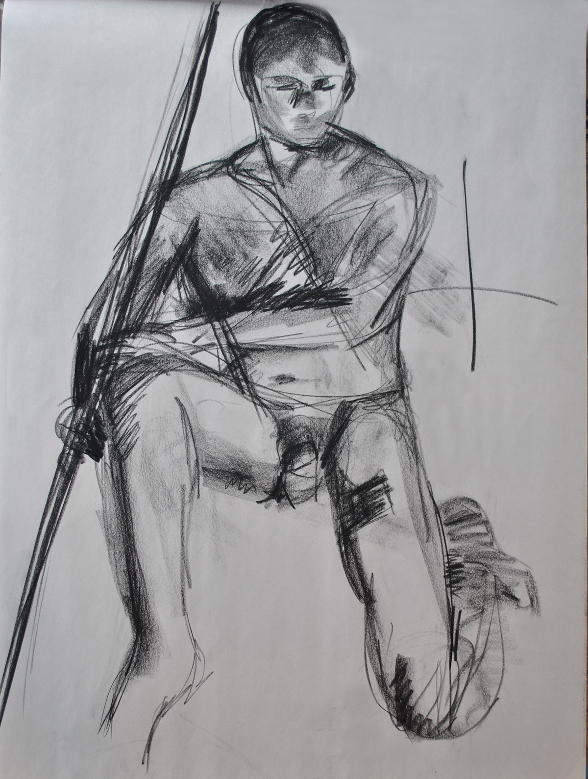 figure charcoal Figure Study sketches large scale saci Florence  italy