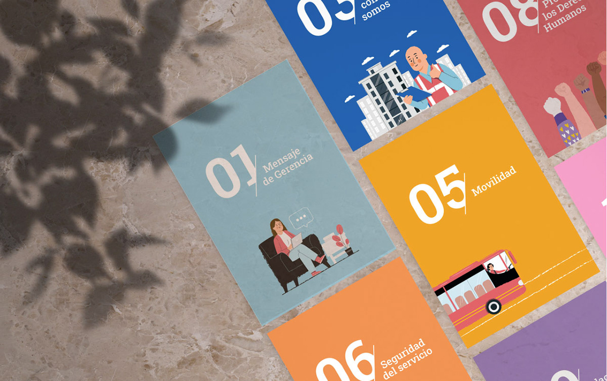 anual report book brand identity design diagramación editorial ilustracion informe Movilidad print