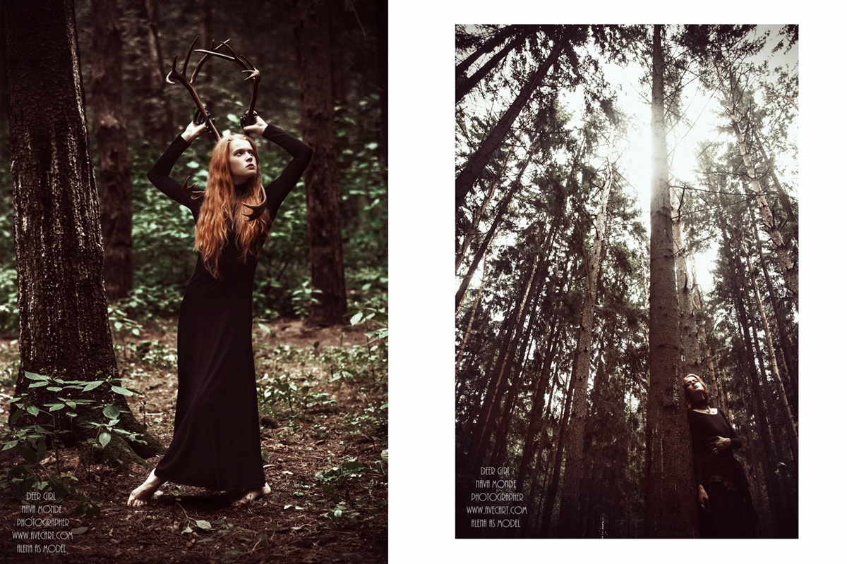 deer girl black forest beutiful beauty Love Magic   gothic