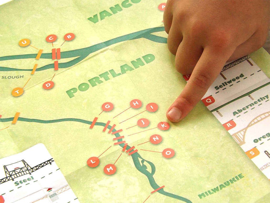 children  kids Portland Oregon bridges infographic map